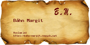Báhn Margit névjegykártya